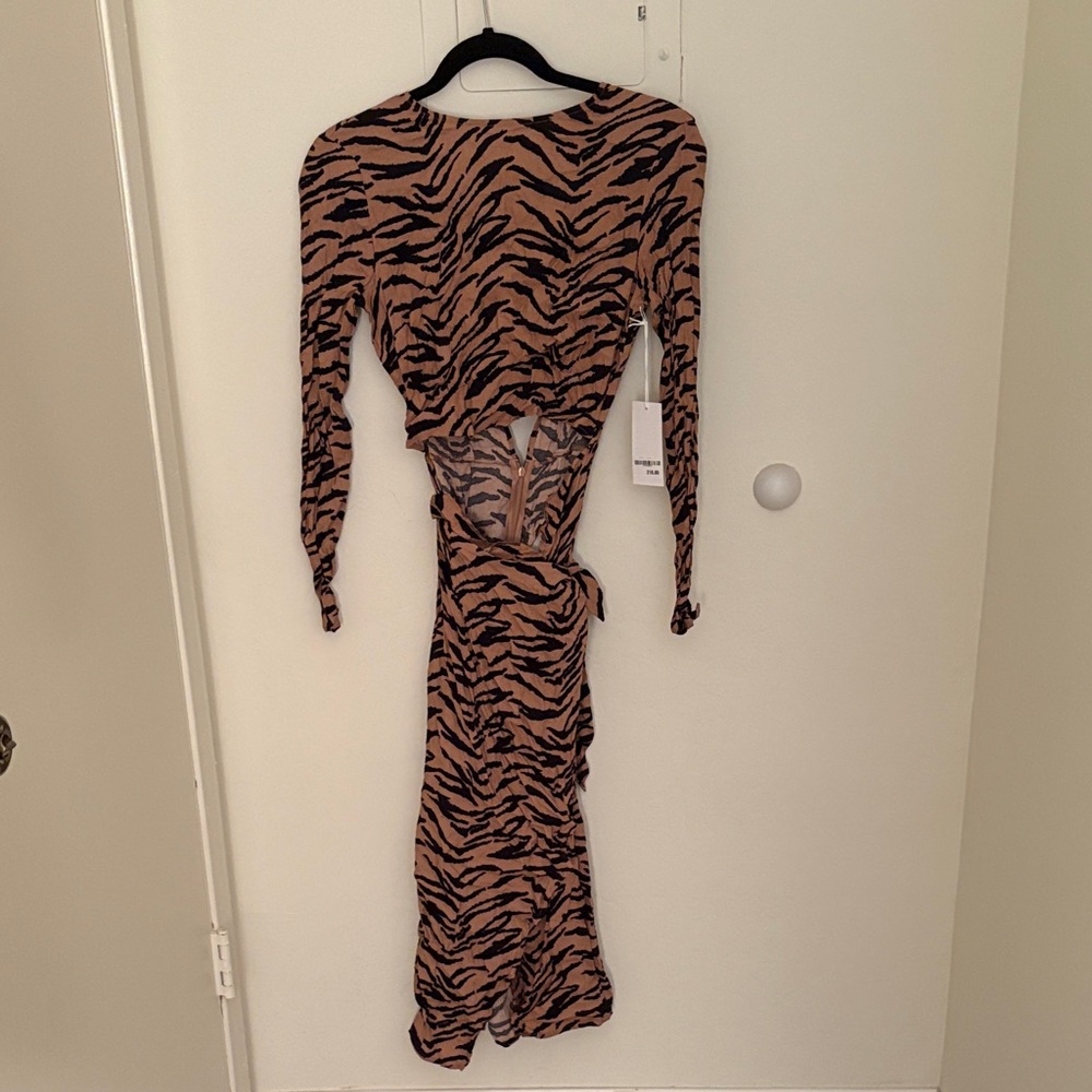 Reformation Tiger Stripe Long Sleeve Dress